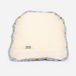 GRID Blue Wool & Cotton Cushion - Haus Üger