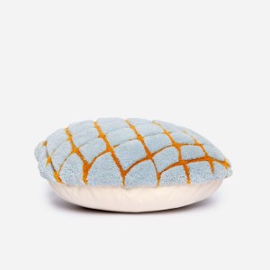 Coussin GRID Bleu Laine & Coton - Haus Üger