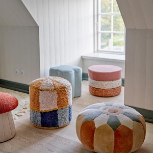 Agnes Brown Cotton Pouf for Children - Bloomingville Mini