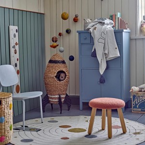 Aksel stool brown polyester - Bloomingville mini