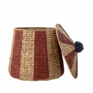 Birsen Basket with Lid Red Water Hyacinth - Blommingville Mini