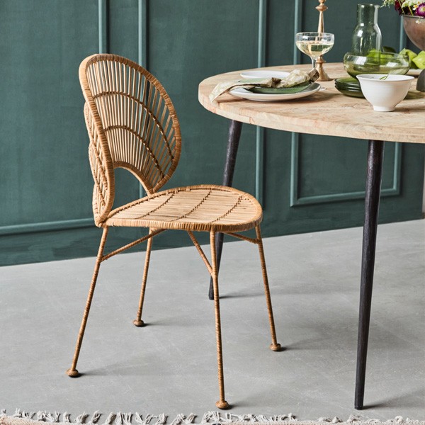 Chaise en rotin naturel et fer forgé - House Doctor