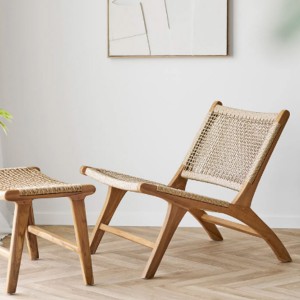 Fauteuil et repose pieds Teck - House Nordic