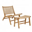 Fauteuil et repose-pieds Olvera chêne naturel - House Nordic