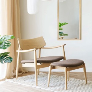 Fauteuil et repose-pieds Olvera chêne naturel - House Nordic