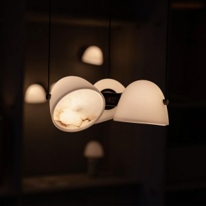 Suspension Fuse Paroi Laiton & Albâtre - Made By Hand