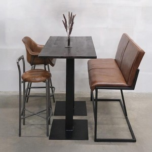 Tabouret de bar Portland avec assise en cuir X2 - Trademark Living
