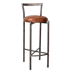 Tabouret de bar Portland avec assise en cuir X2 - Trademark Living