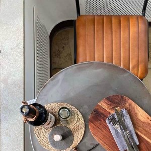 Chaise en cuir matelassé marron X2 - Trademark Living