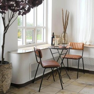 Chaise en cuir matelassé marron X2 - Trademark Living
