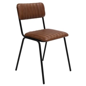 Chaise en cuir matelassé marron X2 - Trademark Living