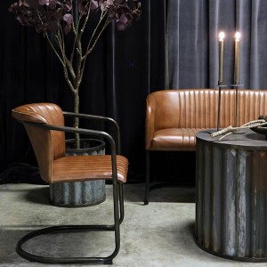 Chaise Harlem en cuir matelassé X2 - Trademark Living