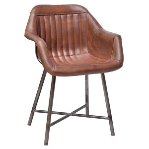 Chaise Icon avec accoudoirs cuir X2 - Trademark Living