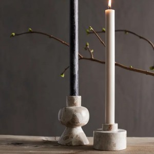 Bougeoir Vita M en marbre beige - Muubs