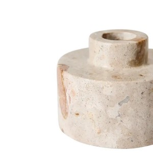 Bougeoir Vita M en marbre beige - Muubs