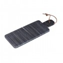 Planche à découper marbre gris taille S avec lanière cuir - Trademark Living - Woodely