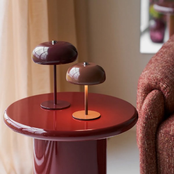 Lampe de table rechargeable Margate bordeaux - House Nordic