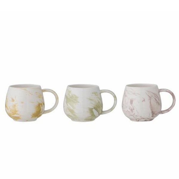 Set de 3 tasses multicolore en grès - Bloomingville - Woodely