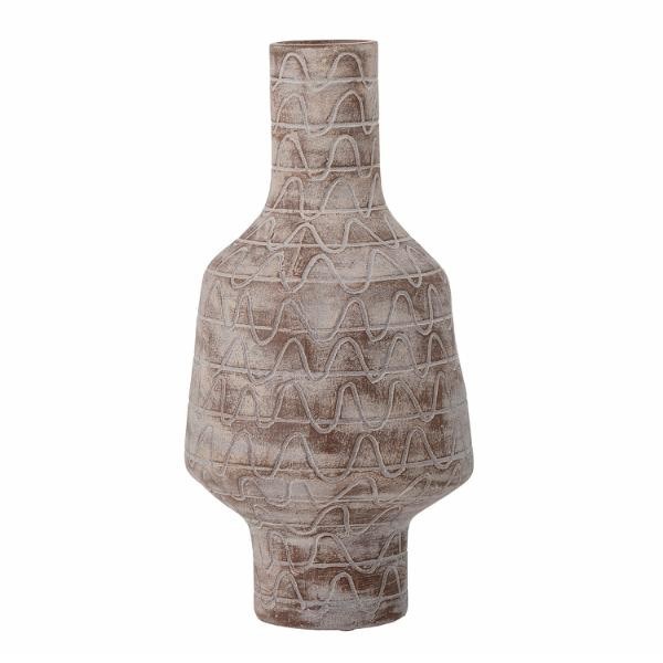 Vase Saku en céramique artisanale — émaillage réactif et motif en relief pour une pièce unique.