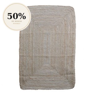 Square rectangular rug in hand-woven jute - Original Home