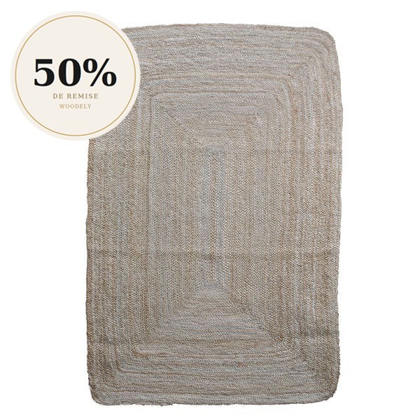 Square rectangular rug in hand-woven jute - Original Home