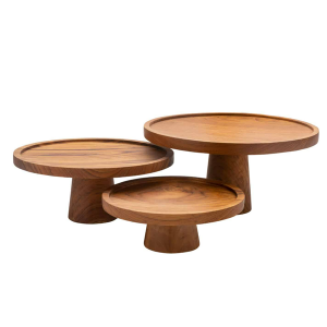 Présentoir à gâteau Teck recyclé Ø 25 cm - Original Home