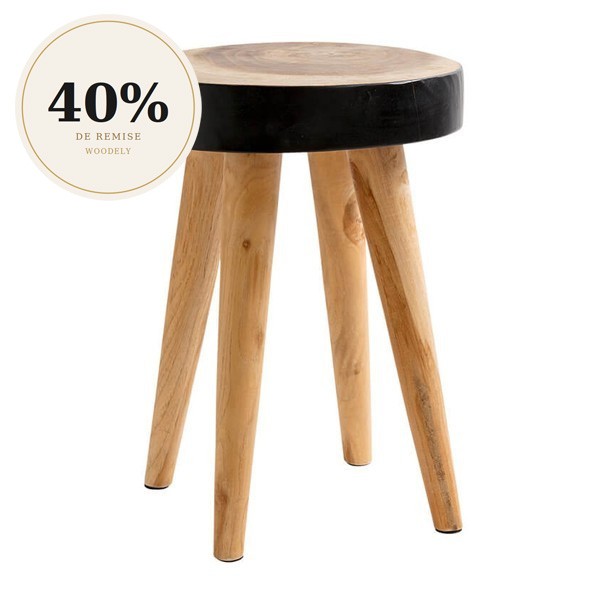 Tabouret Organic Nature et noir - Original Home