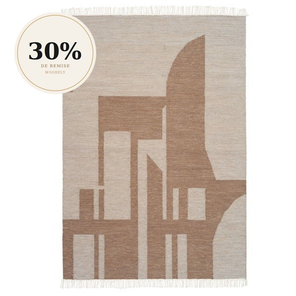 Kelim bluish brown wool rug - Kristina Dam