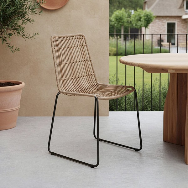 Chaise d'extérieur fine Jane Naturel X2 - Raw Materials