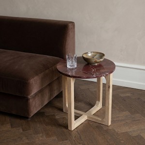 Table d'appoint ronde en marbre cerisier - Raw Materials
