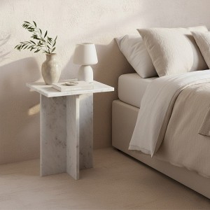 Table d'appoint Shanghai en marbre blanc - Raw Materials