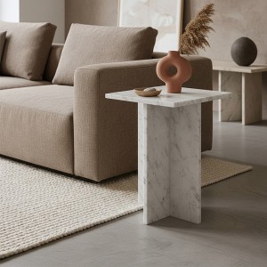 Table d'appoint Shanghai en marbre blanc - Raw Materials