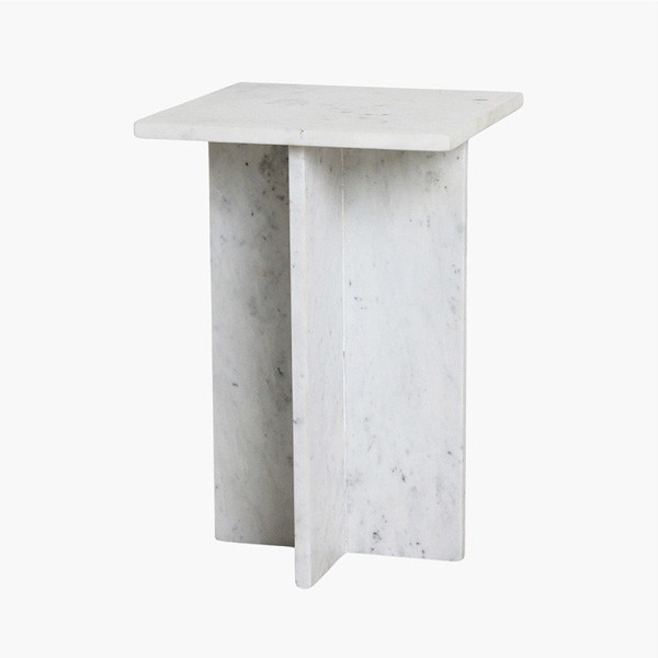 Table d'appoint Shanghai en marbre blanc - Raw Materials