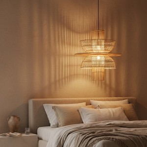Lampe Suspendue Saturne en Rotin - Raw Materials