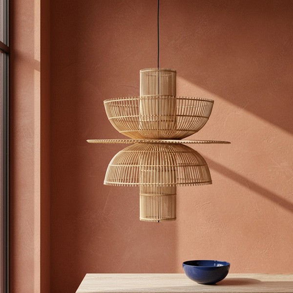 Lampe Suspendue Saturne en Rotin - Raw Materials