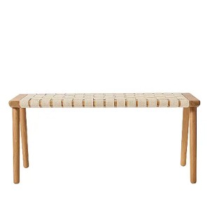 Banc Seat Andersen chene laque blanc mat sangle coton vue generale