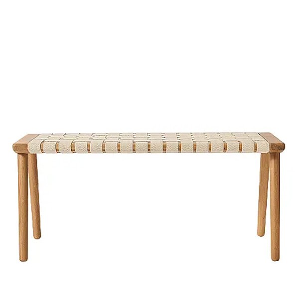 Banc Chêne laqué blanc mat / Sangle en coton - Andersen