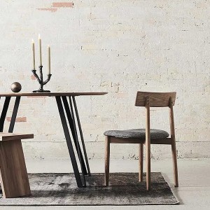 Chaise X2 Tetra Chêne Naturel & Tissu Gris - Muubs