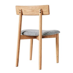 Chaise X2 Tetra Chêne Naturel & Tissu Gris - Muubs