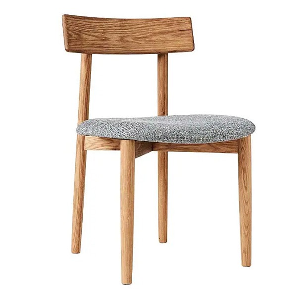 Chaise X2 Tetra Chêne Naturel & Tissu Gris - Muubs
