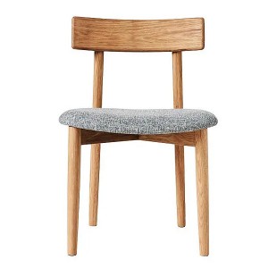 Chaise X2 Tetra Chêne Naturel & Tissu Gris - Muubs