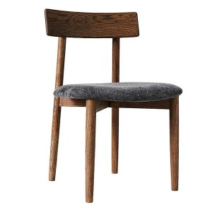 Chaise X2 Tetra Chêne foncé & Tissu Gris - Muubs