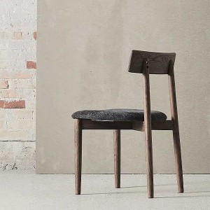 Chaise X2 Tetra Chêne foncé & Tissu Gris - Muubs