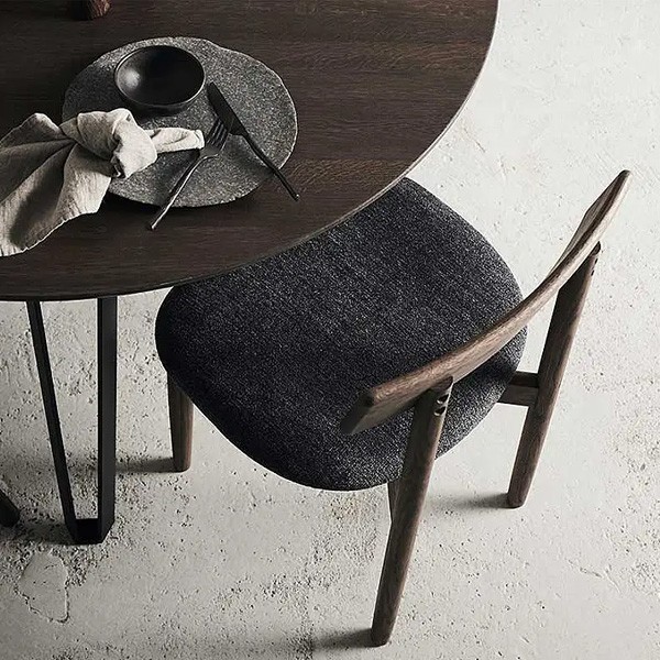 Chaise X2 Tetra Chêne foncé & Tissu Gris - Muubs