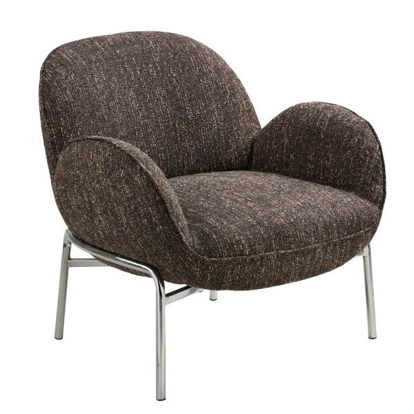 Fauteuil lounge brun pieds chromés House Nordic | Woodely