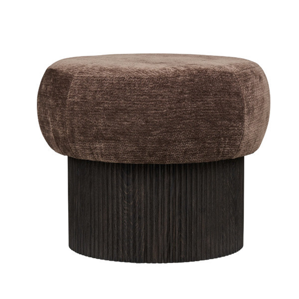Pouf Christchurch en chenille marron foncé - House Nordic