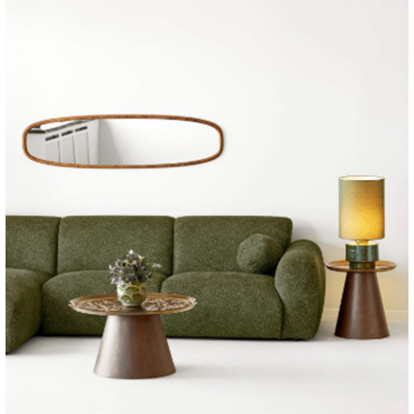 Lampe de table en grès vert et abat-jour | House Nordic