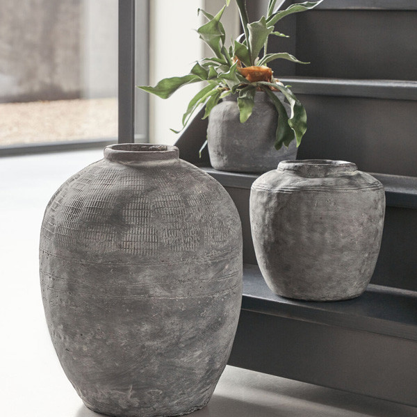 Vase Rustik House Doctor aspect béton, H 31 cm | Woodely