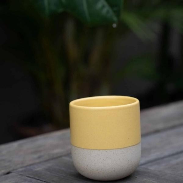 Tasses à café en céramique recyclée miel, lot de 4 | Woodely
