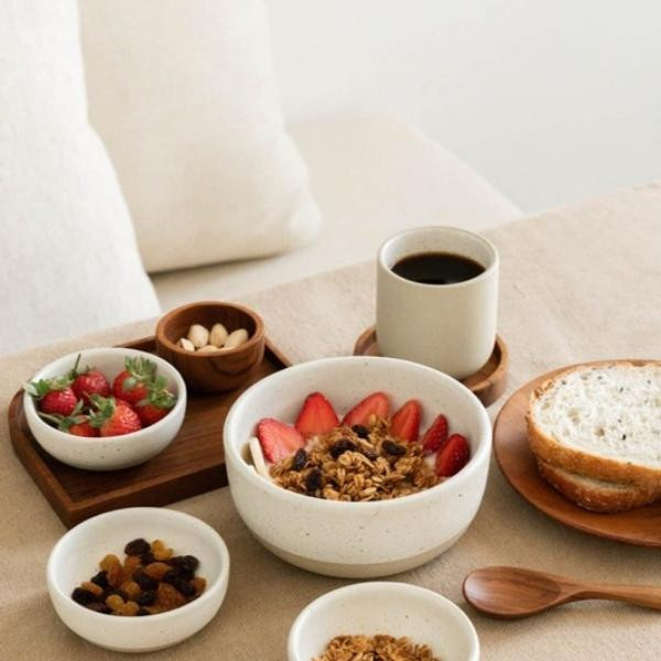 Bols petit-déjeuner en céramique recyclée, lot de 2 | Woodely